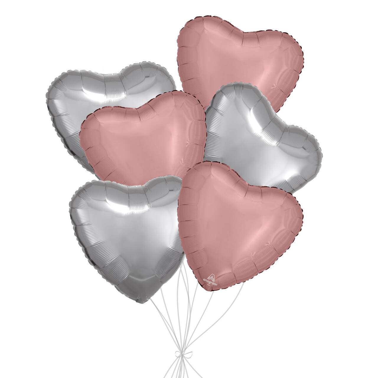 Engagement Ring Supershape Balloon Bouquet with Heart Foil Balloons 5-pk