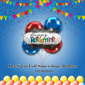 Happy Retirement Round Polka Dot Satin Foil Supershape Balloon Bouquet with Foil Balloons 5-pk