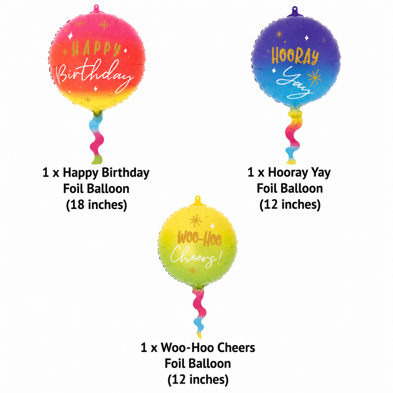 Happy Birthday Balloons Satin Foil Balloon 40-in