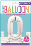 0-9 Numbers Satin Foil Balloon 30-in