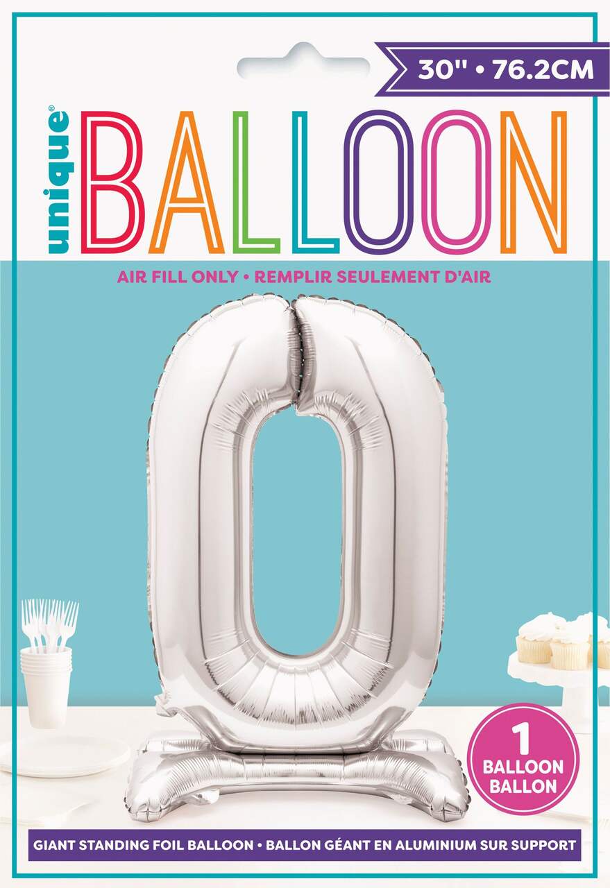 0-9 Numbers Satin Foil Balloon 30-in