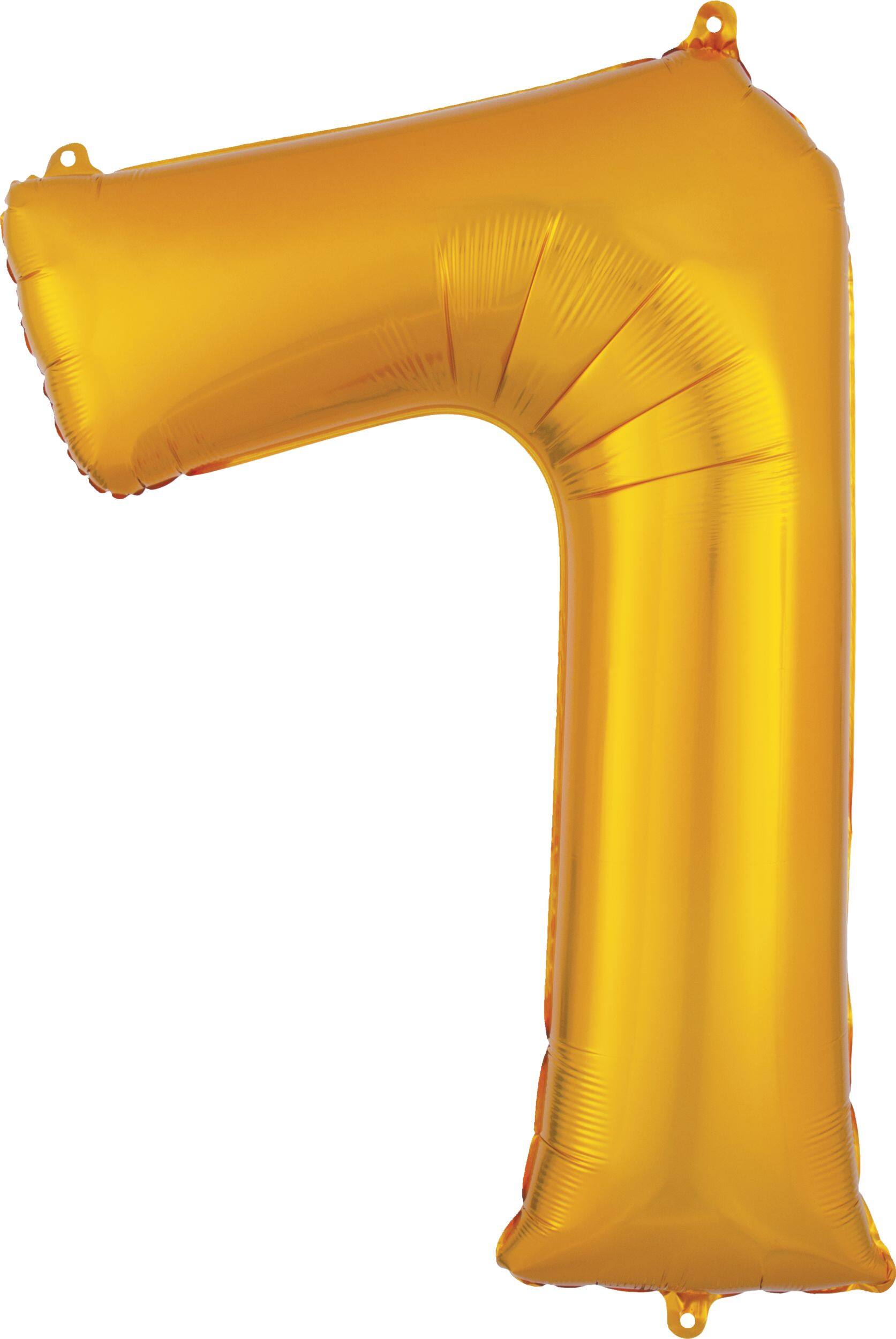 0-9 Numbers Foil Balloon Gold 34-in