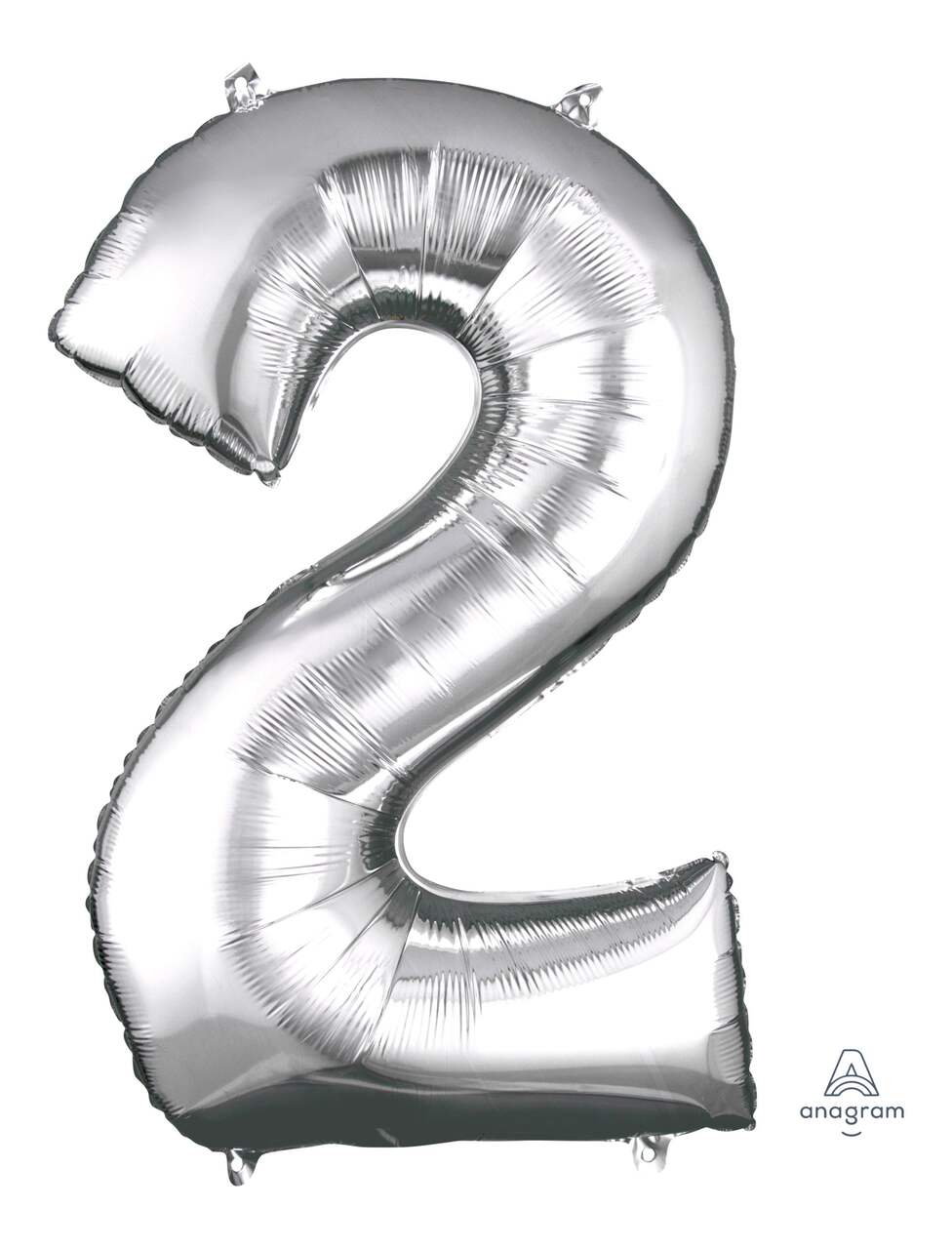 0-9 Numbers Foil Balloon Silver 34-in