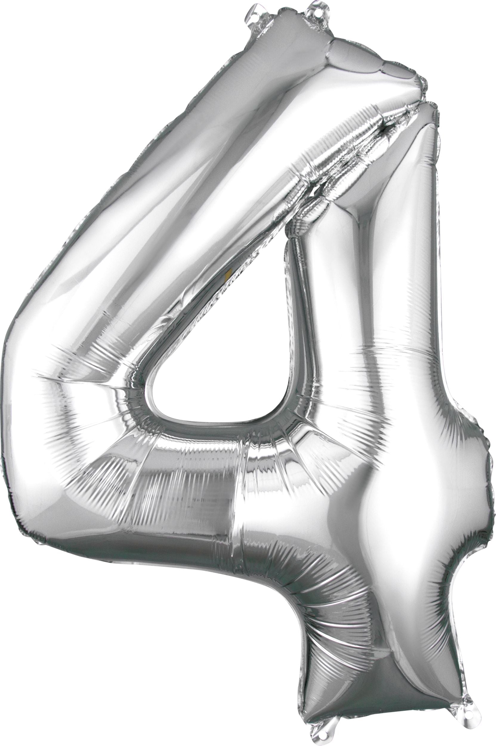 0-9 Numbers Foil Balloon Silver 34-in