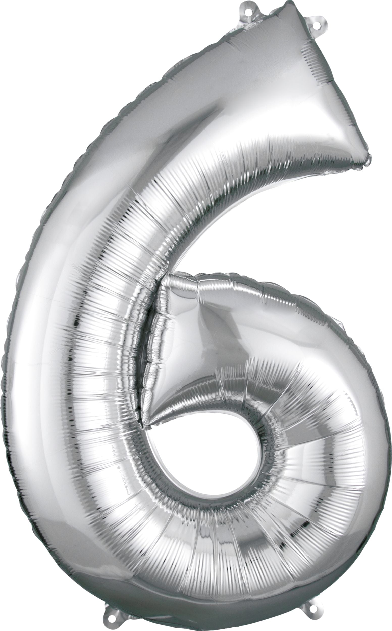 0-9 Numbers Foil Balloon Silver 34-in