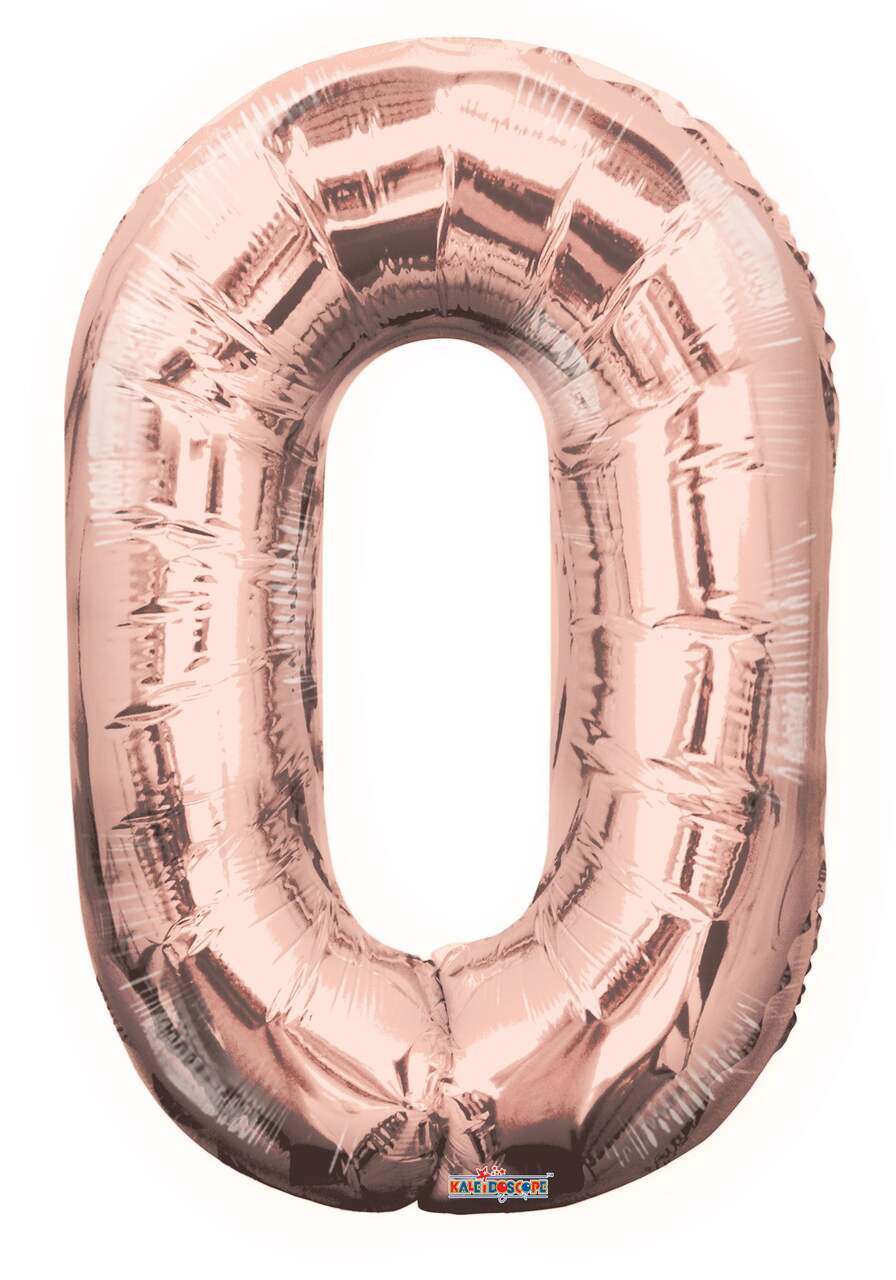 0-9 Numbers Foil Balloon Rose Gold 34-in