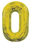 0-9 Numbers Foil Balloon Gold 34-in