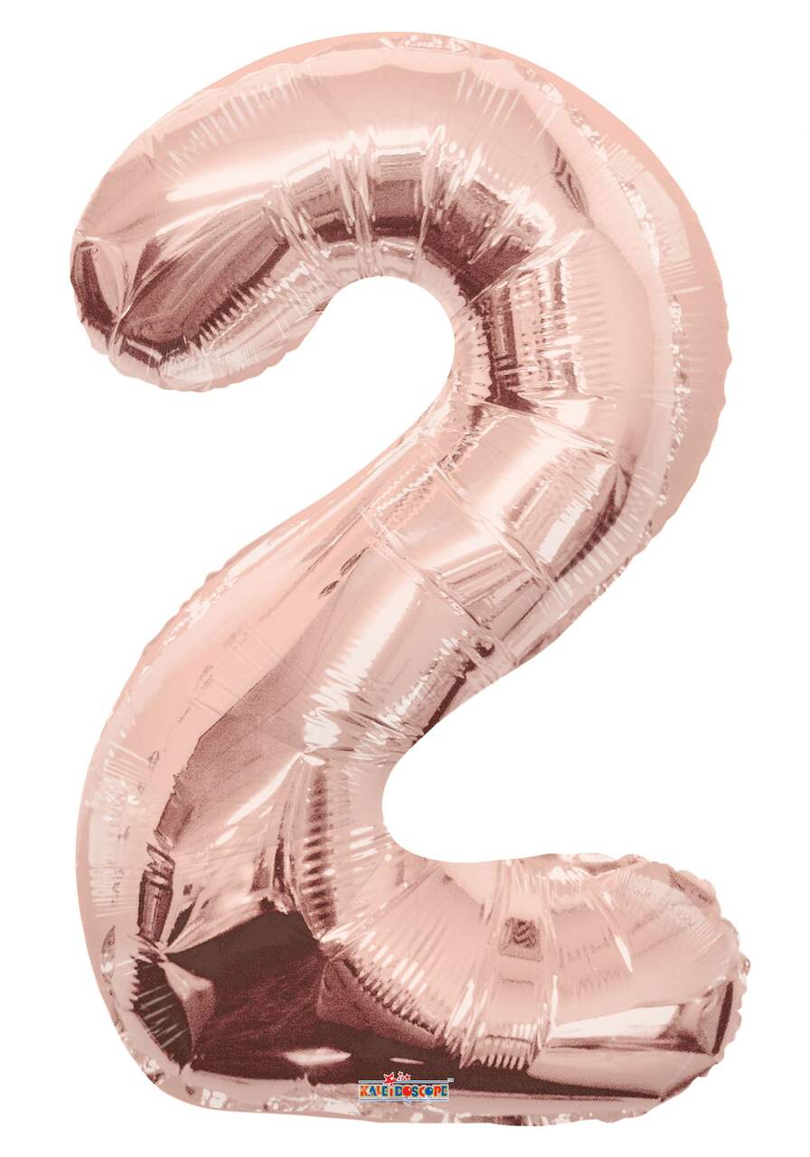 0-9 Numbers Foil Balloon Rose Gold 34-in