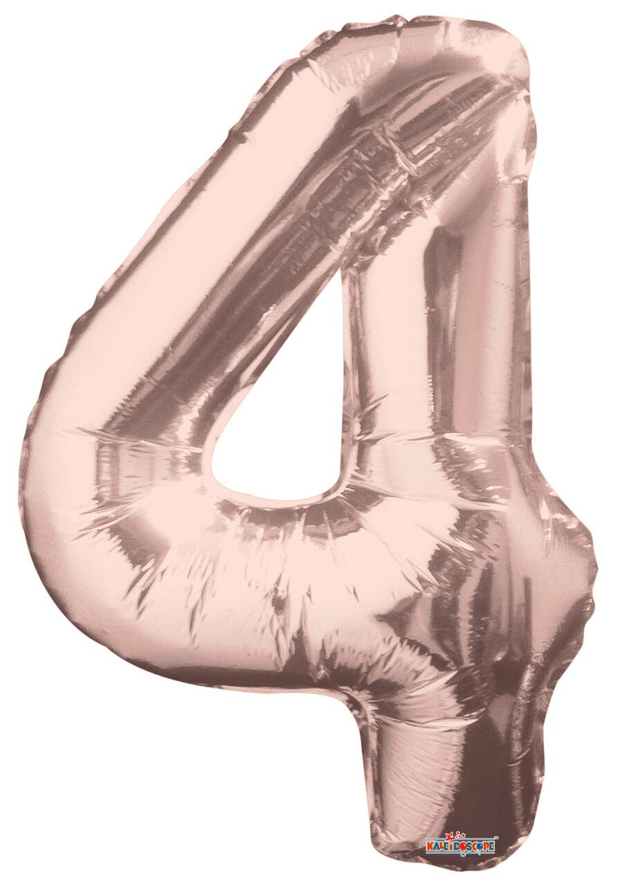 0-9 Numbers Foil Balloon Rose Gold 34-in
