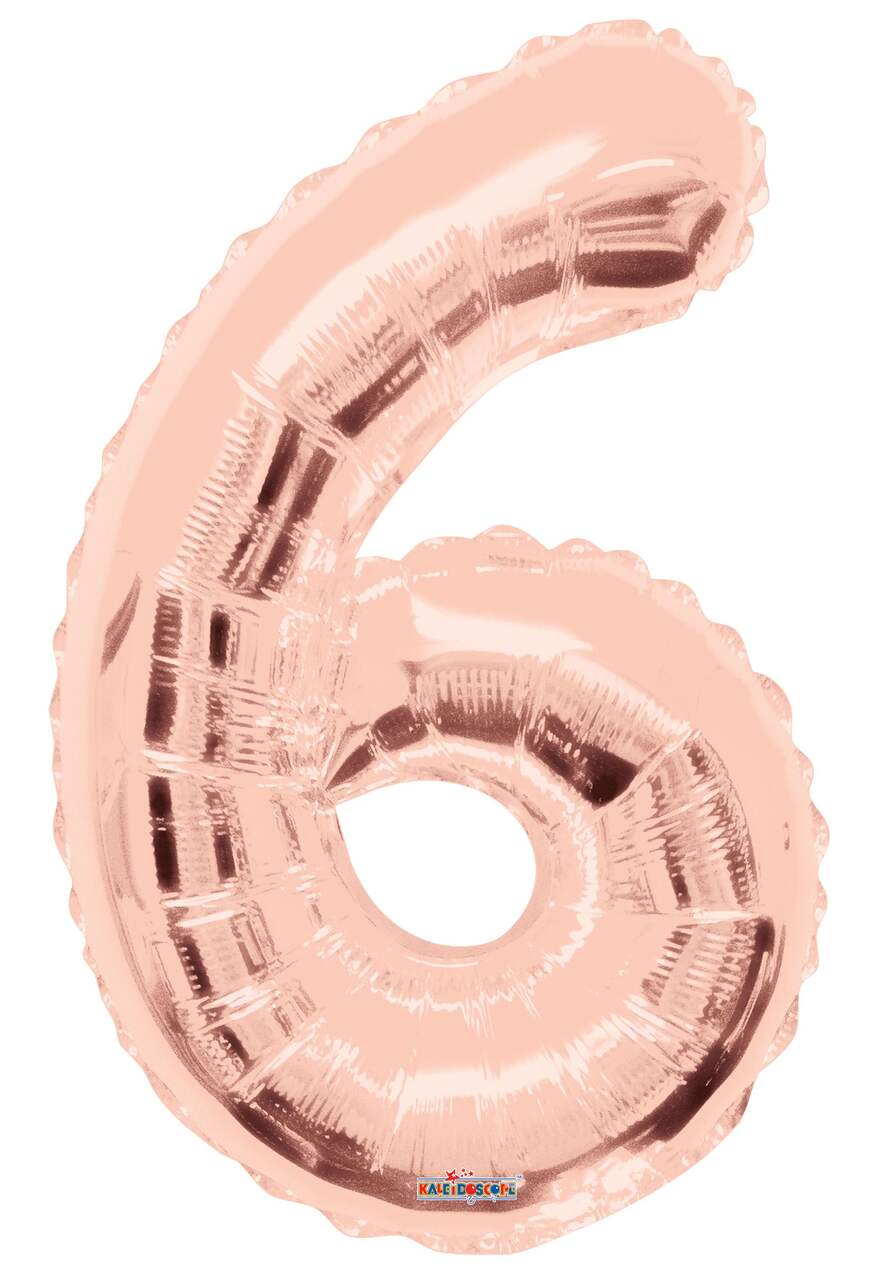 0-9 Numbers Foil Balloon Rose Gold 34-in