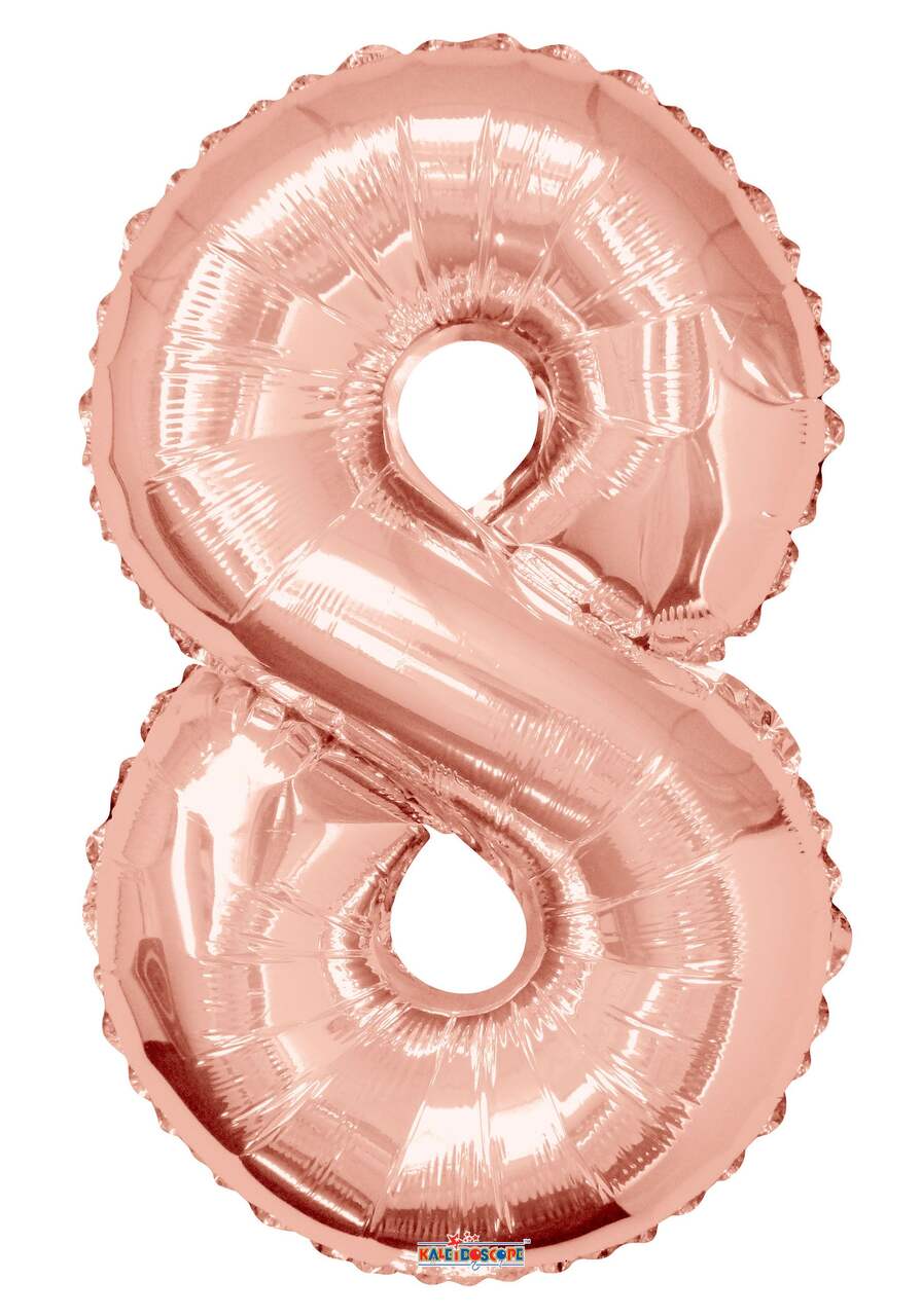 0-9 Numbers Foil Balloon Rose Gold 34-in