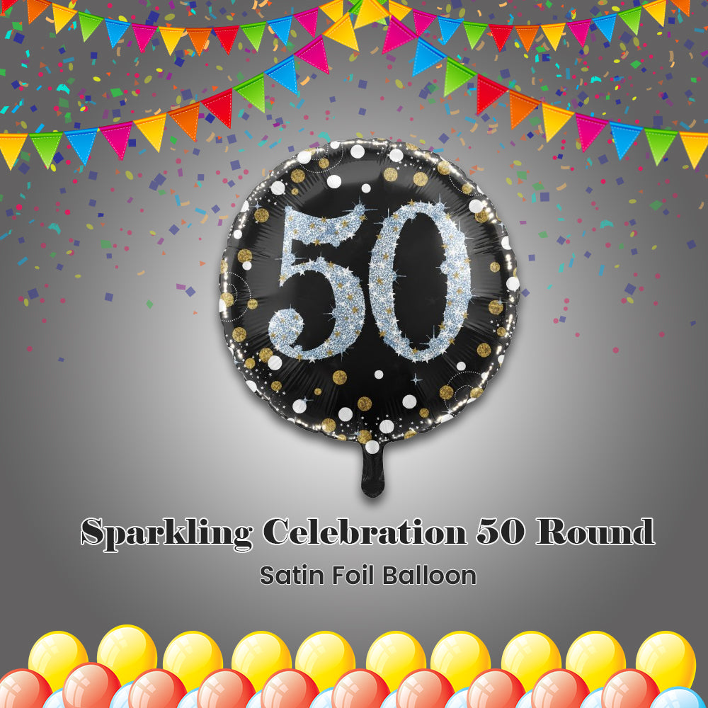 Sparkling Celebration 50 Round Satin Foil Balloon 18-in