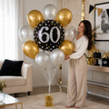 60 Sparkling Birthday Balloon Bouquet with Latex Balloons 10-pk