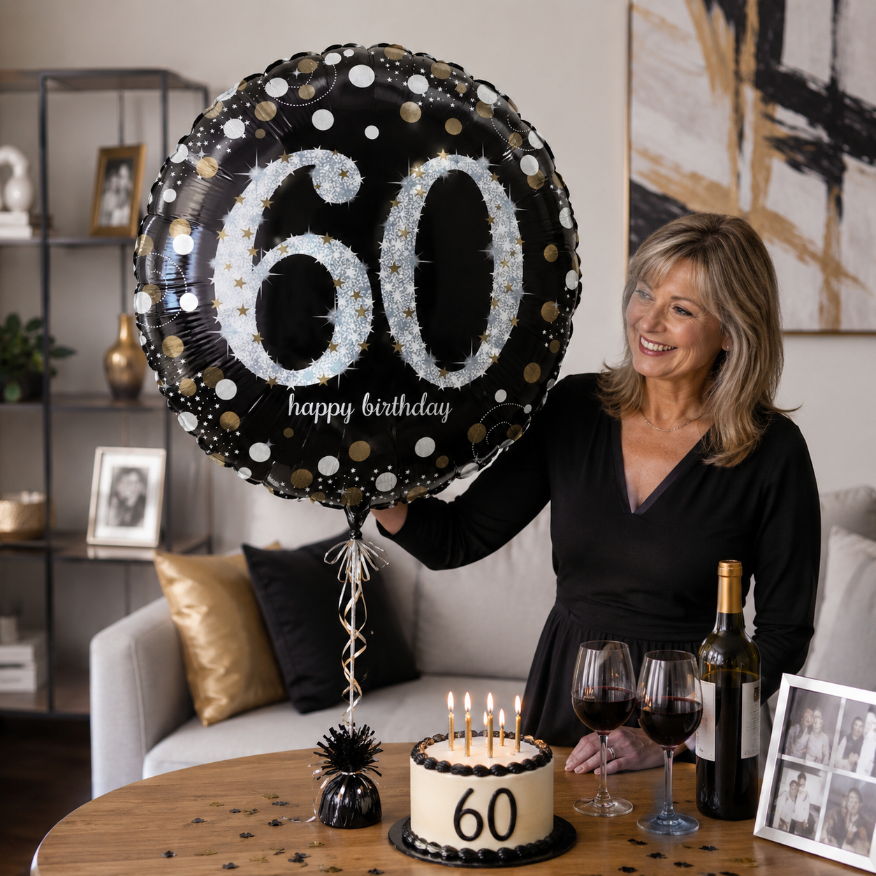 Sparkling Celebration 60 Round Satin Foil Balloon 18-in