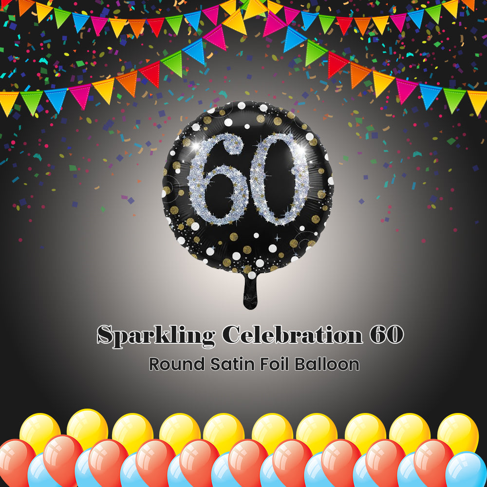 Sparkling Celebration 60 Round Satin Foil Balloon 18-in