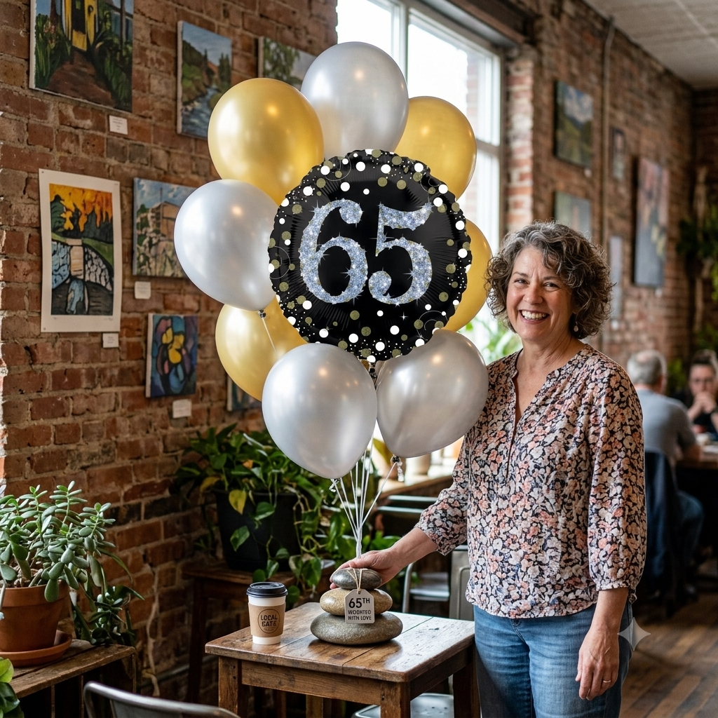 65 Sparkling Birthday Balloon Bouquet with Latex Balloons 10-pk