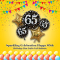 Sparkling Celebration Happy 65th Birthday Star Satin Foil Balloon Bouquet 5-pk