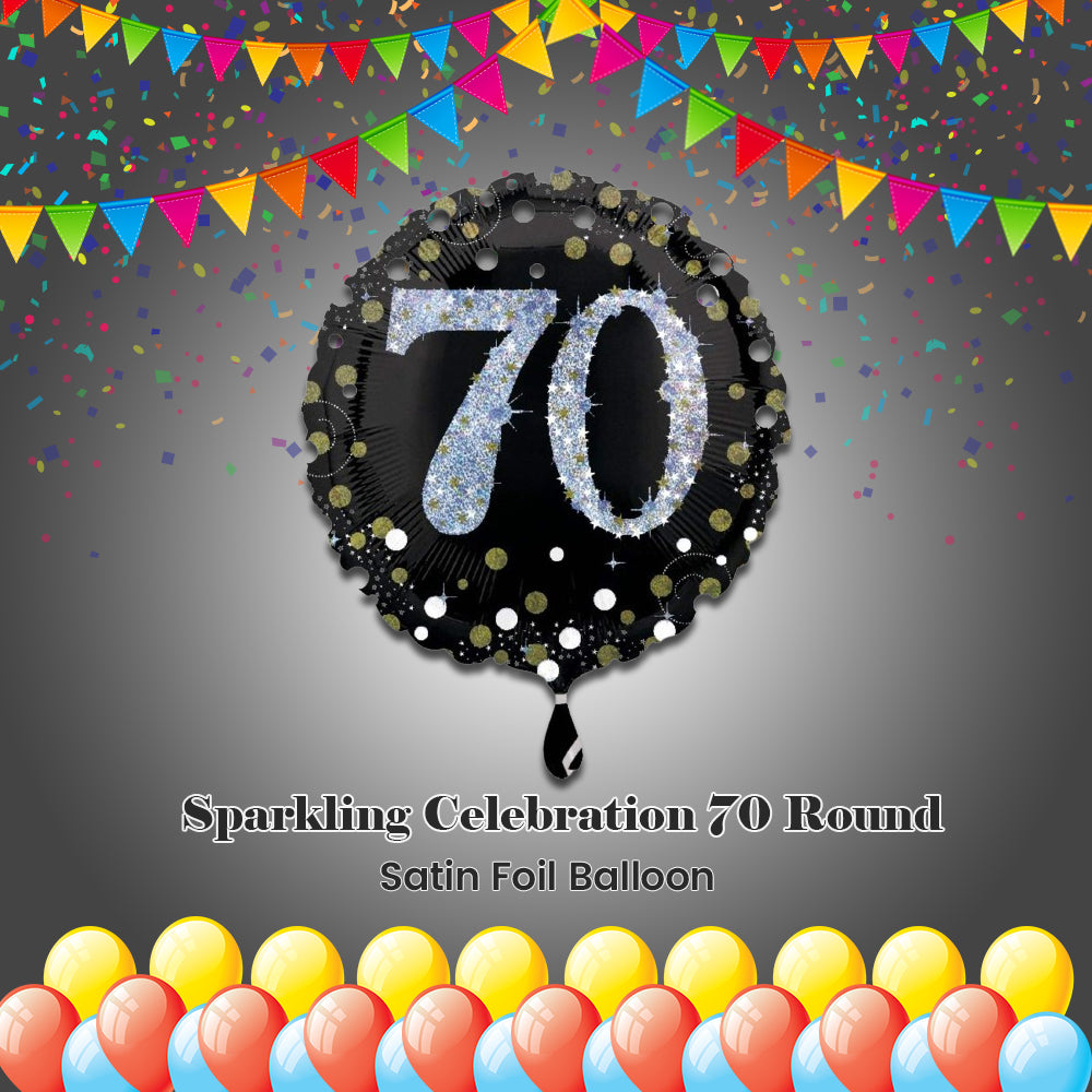 Sparkling Celebration 70 Round Satin Foil Balloon 18-in