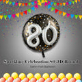 Sparkling Celebration 80 3D Round Satin Foil Balloon 36-in