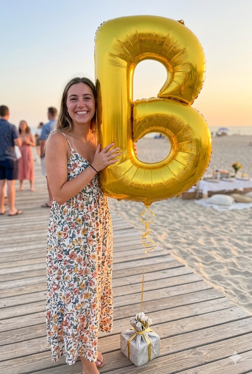 A-Z Letters Foil Balloon Gold 34-in