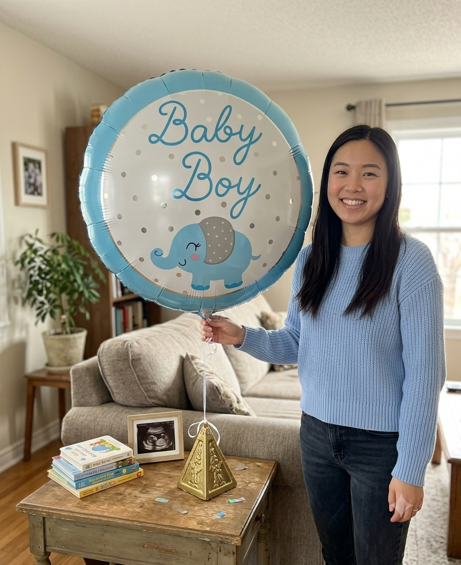 Baby Boy Round Satin Foil Balloon 18-in