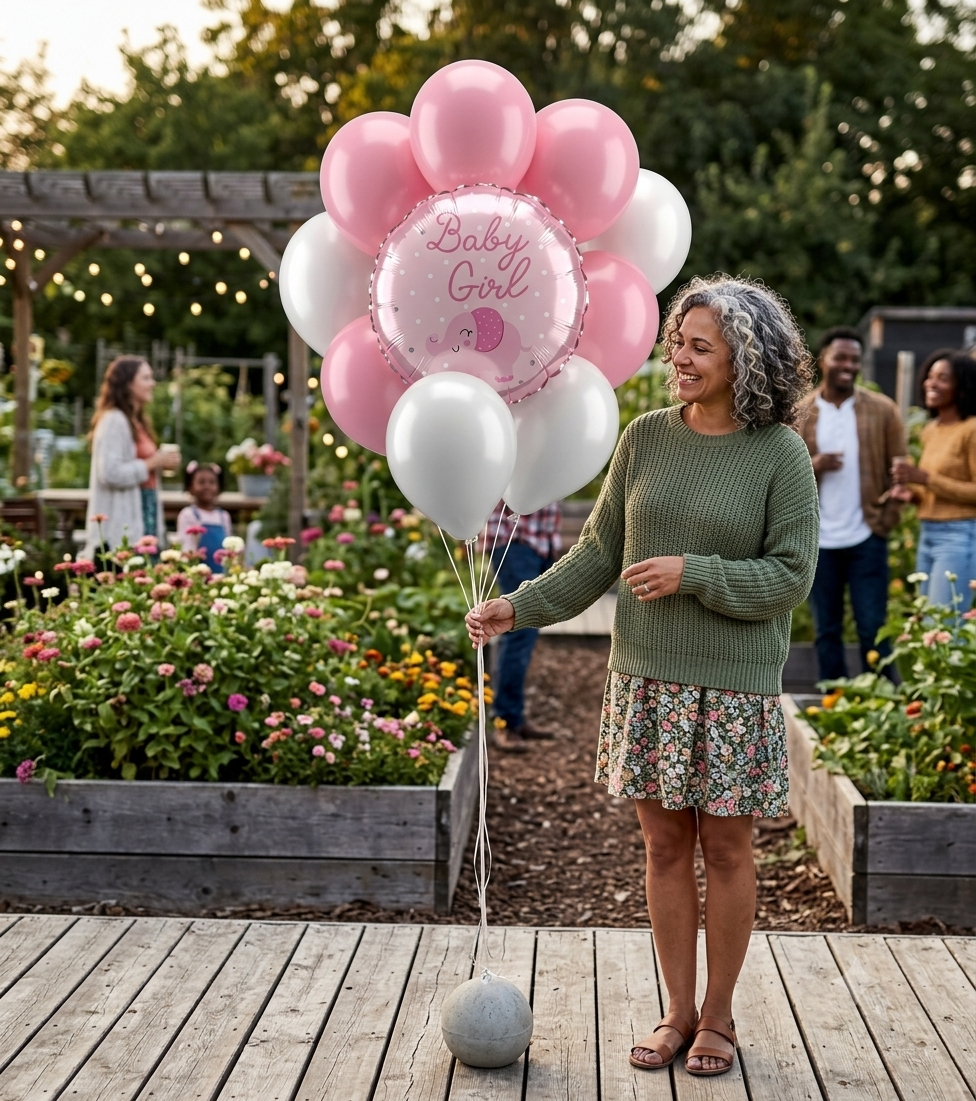 Baby Girl Elephant Balloon Bouquet with Latex Balloons 10-pk