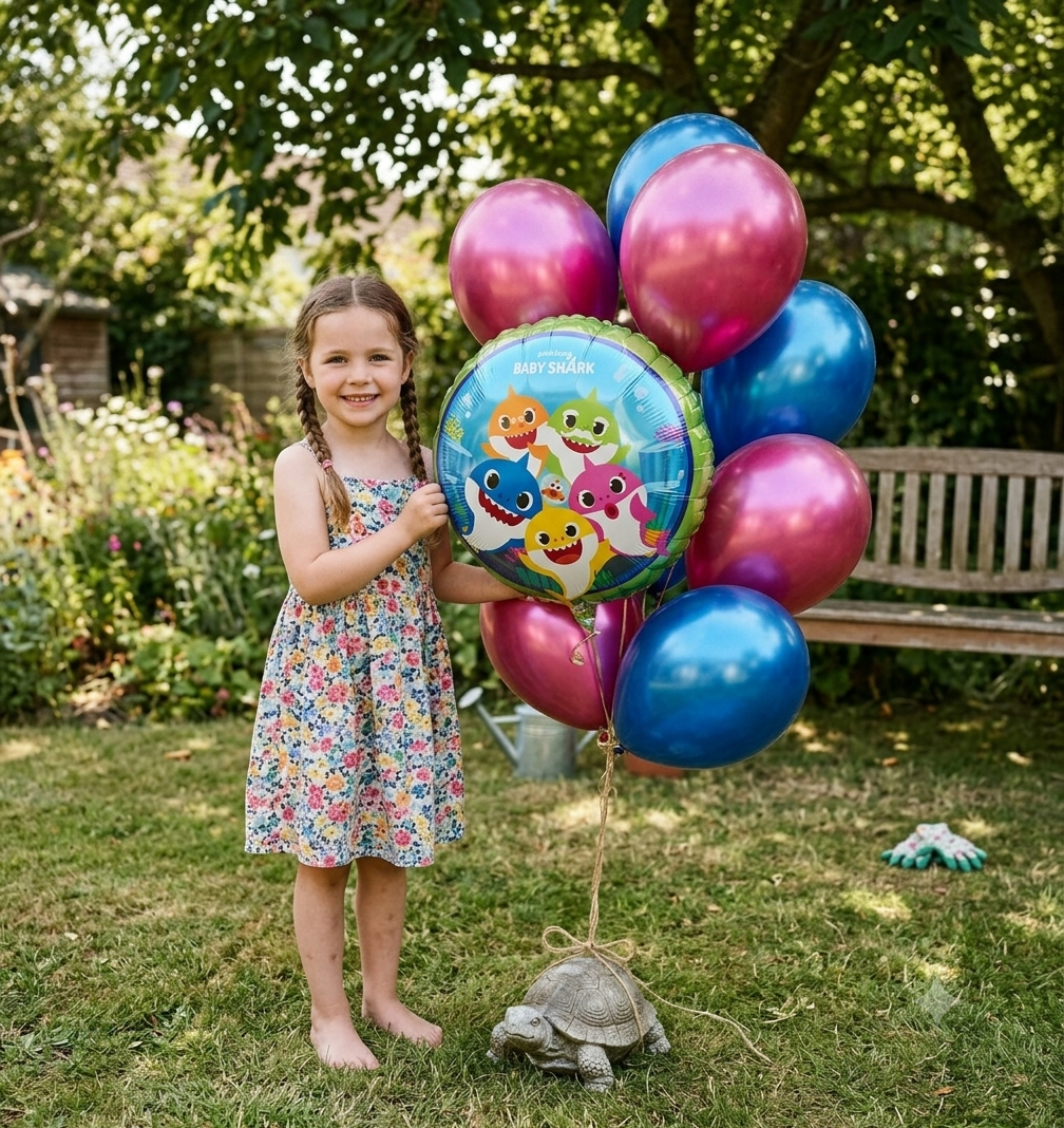 Baby Shark Balloon Bouquet with Latex Balloons 10-pk