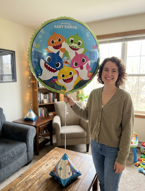 Baby Shark Round Satin Foil Balloon 18-in