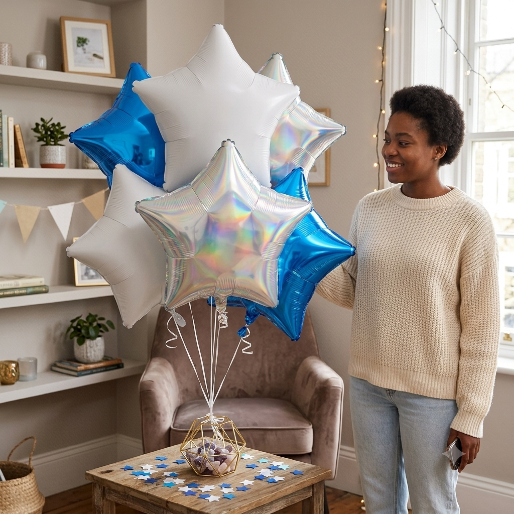 Go Blue Jays! Balloon Bouquet with Star Foil Balloons 6-pk