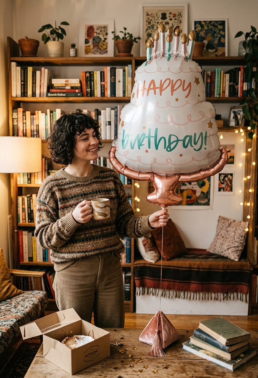 Happy Cake Day Happy Birthday Birthday Cake Satin Foil Balloon 28-in