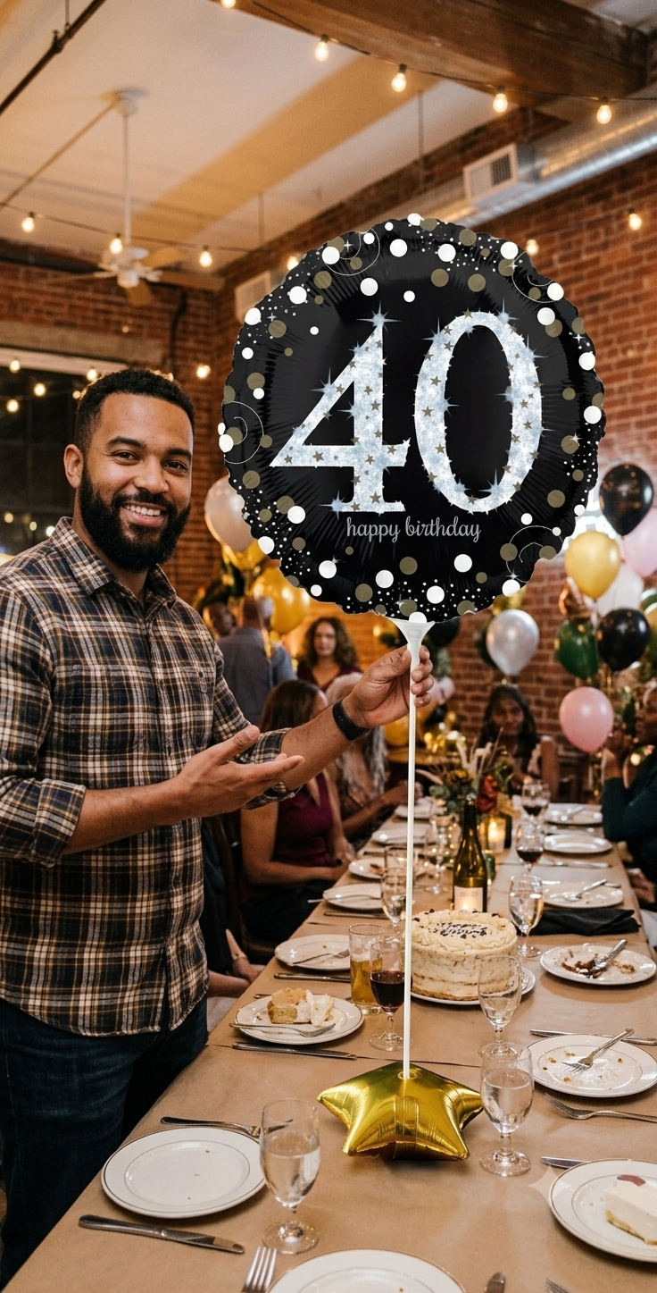 Sparkling Celebration 40 Round Satin Foil Balloon 18-in