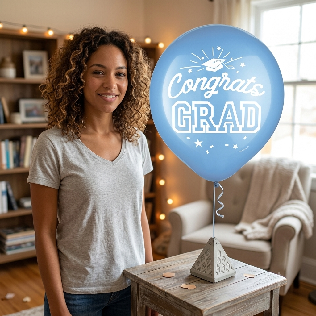 Congrats Grad Round Latex Balloons 12-in 15-pk