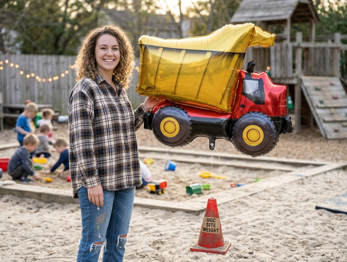 Construction Dump Truck Satin Foil Balloon 32-in