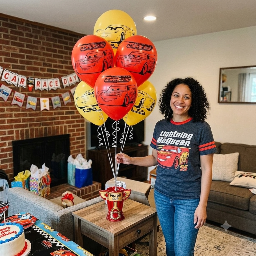 Disney Cars McQueen Round Latex Balloons 12-in 6-pk