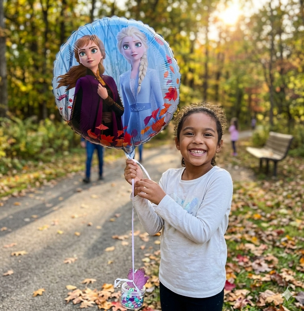 Disney Frozen Elsa & Anna Round Satin Foil Balloon 18-in