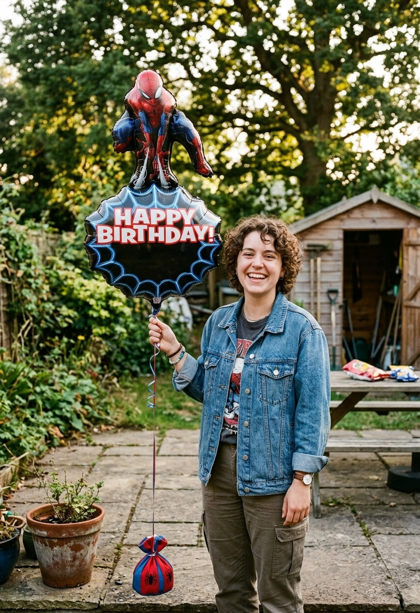Disney Marvel Spider-Man Happy Birthday Satin Foil Balloon 34-in