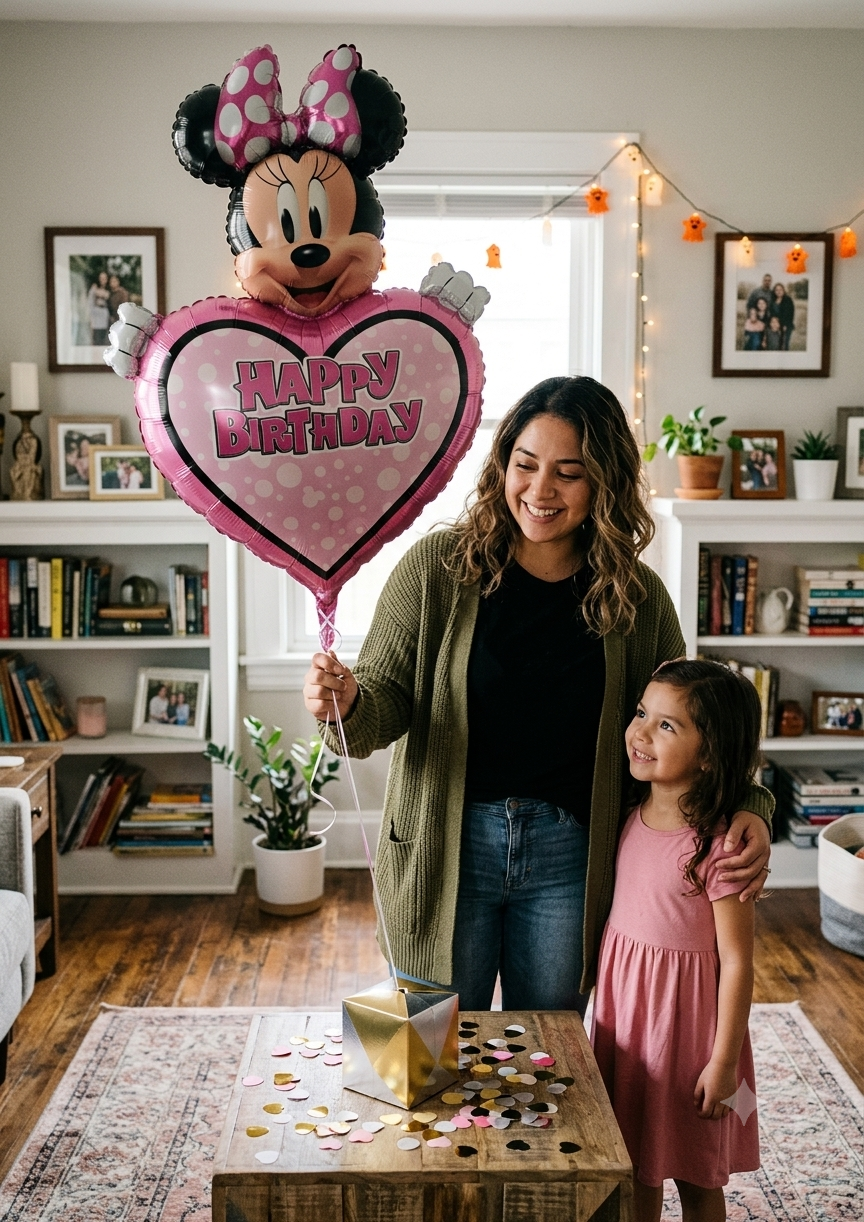 Disney Minnie Mouse Happy Birthday Heart Satin Personalized Foil Balloon 33-in