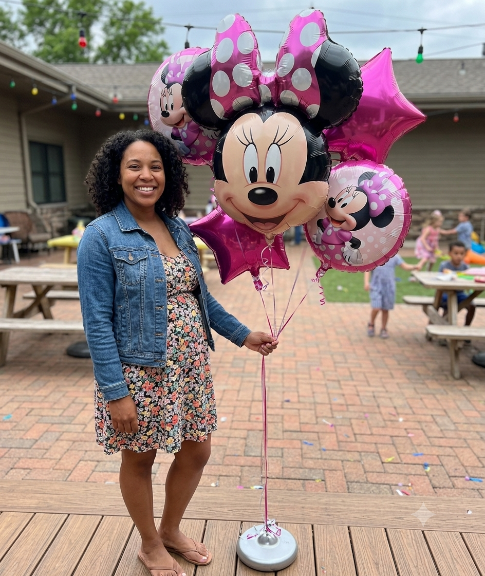 Disney Minnie Mouse Star/Round Satin Foil Balloon Bouquet 5-pk