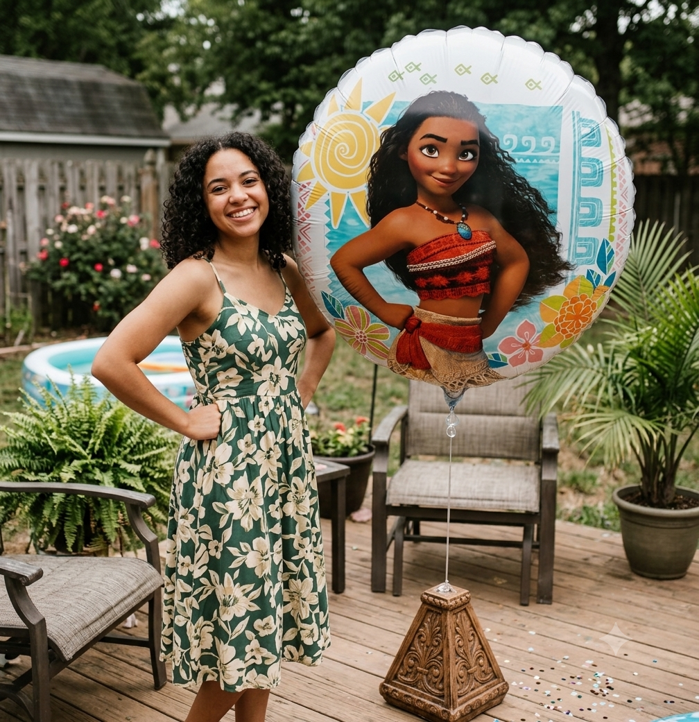Disney Moana & Maui Round Satin Foil Balloon 17-in