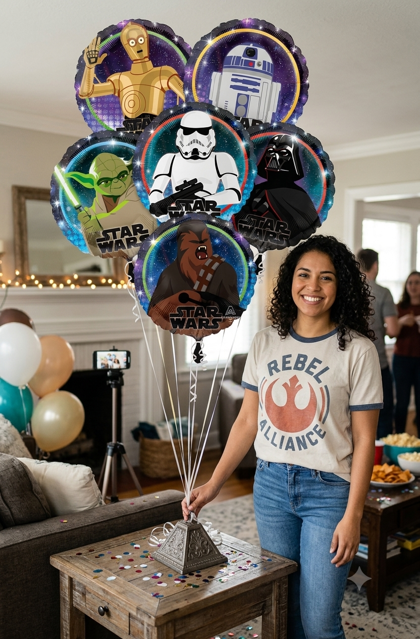 Disney Star Wars Galaxy of Adventures Round Satin Foil Balloon Bouquet 6-pk