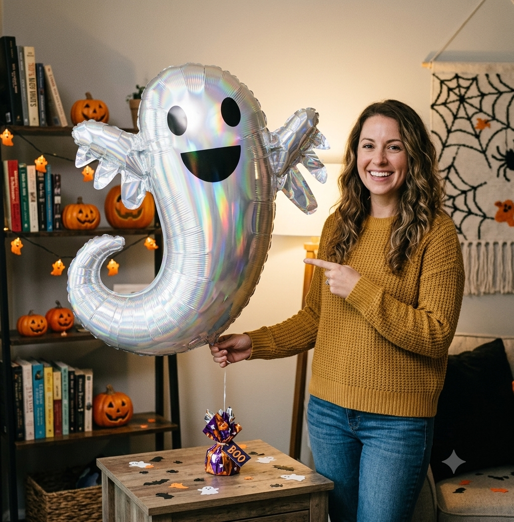 Ghost Satin Foil Balloon 28-in