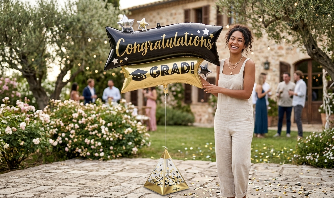 Congratulations Grad Rectangle Satin Foil Balloon 22-in