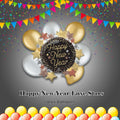 Happy New Year Luxe Stars Supershape Balloon Bouquet with Latex Balloons 7-pk