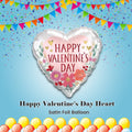 Happy Valentine's Day Heart Satin Foil Balloon 18-in