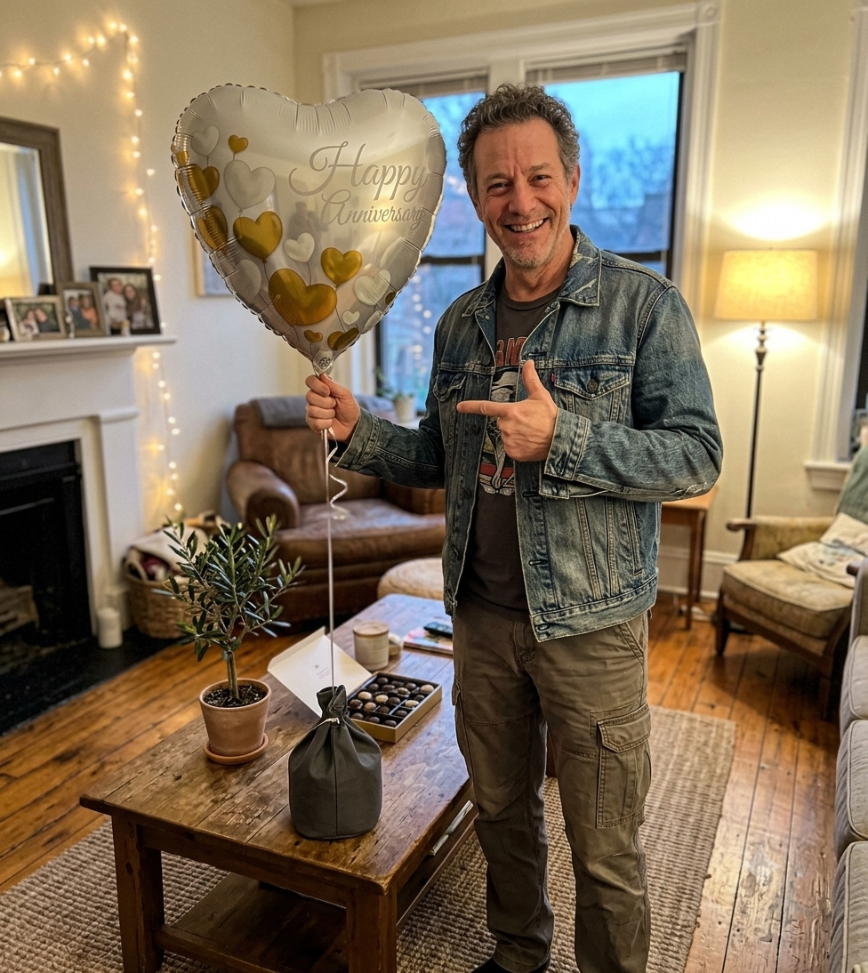 Happy Anniversary Heart Satin Foil Balloon 17-in
