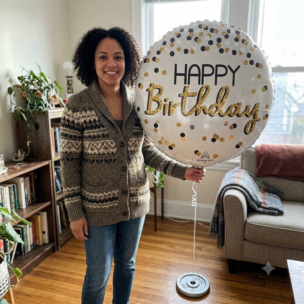 Happy Birthday Round Satin Foil Balloon 18-in