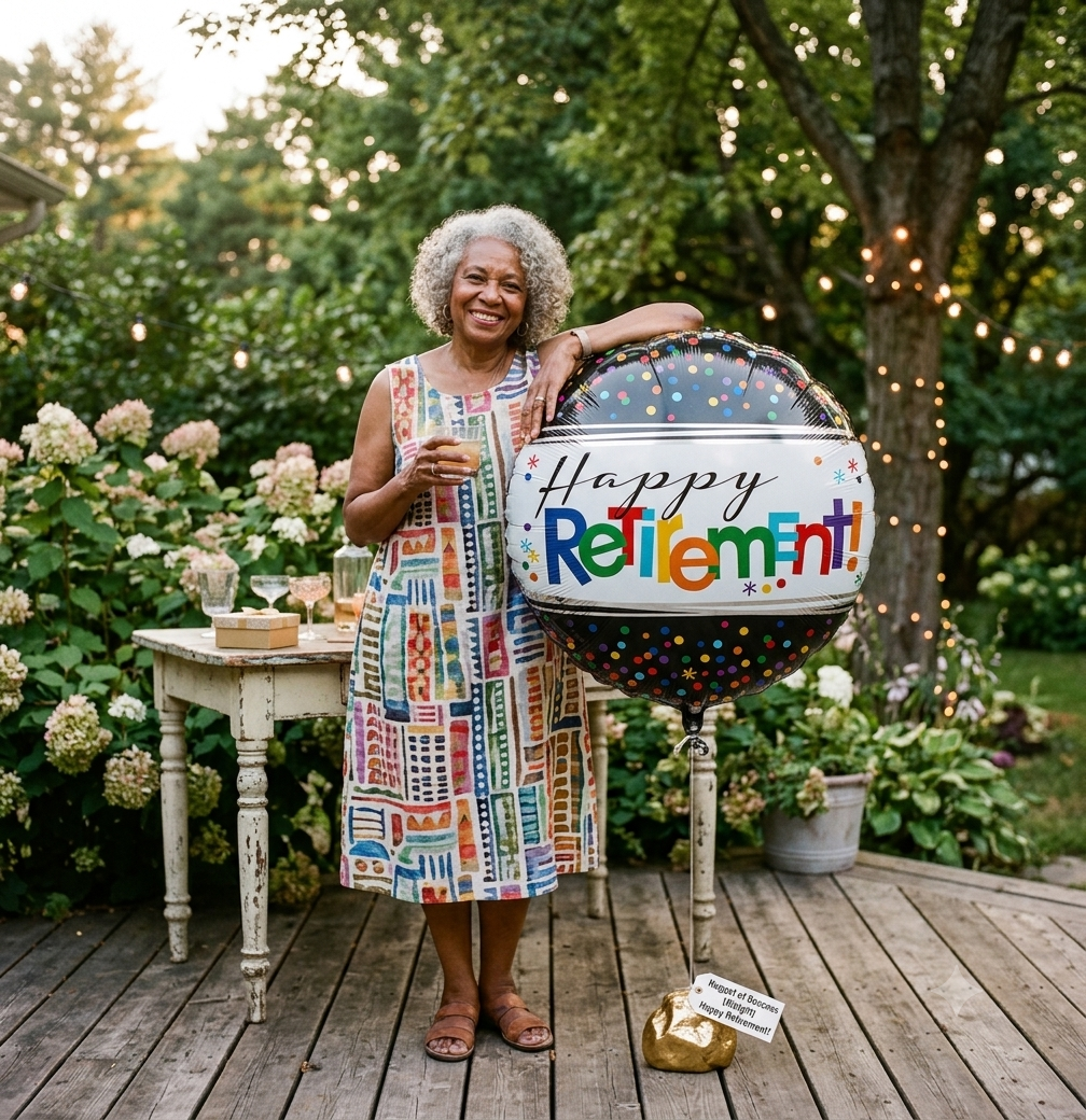 Happy Retirement Round Satin Foil Balloon 17-in