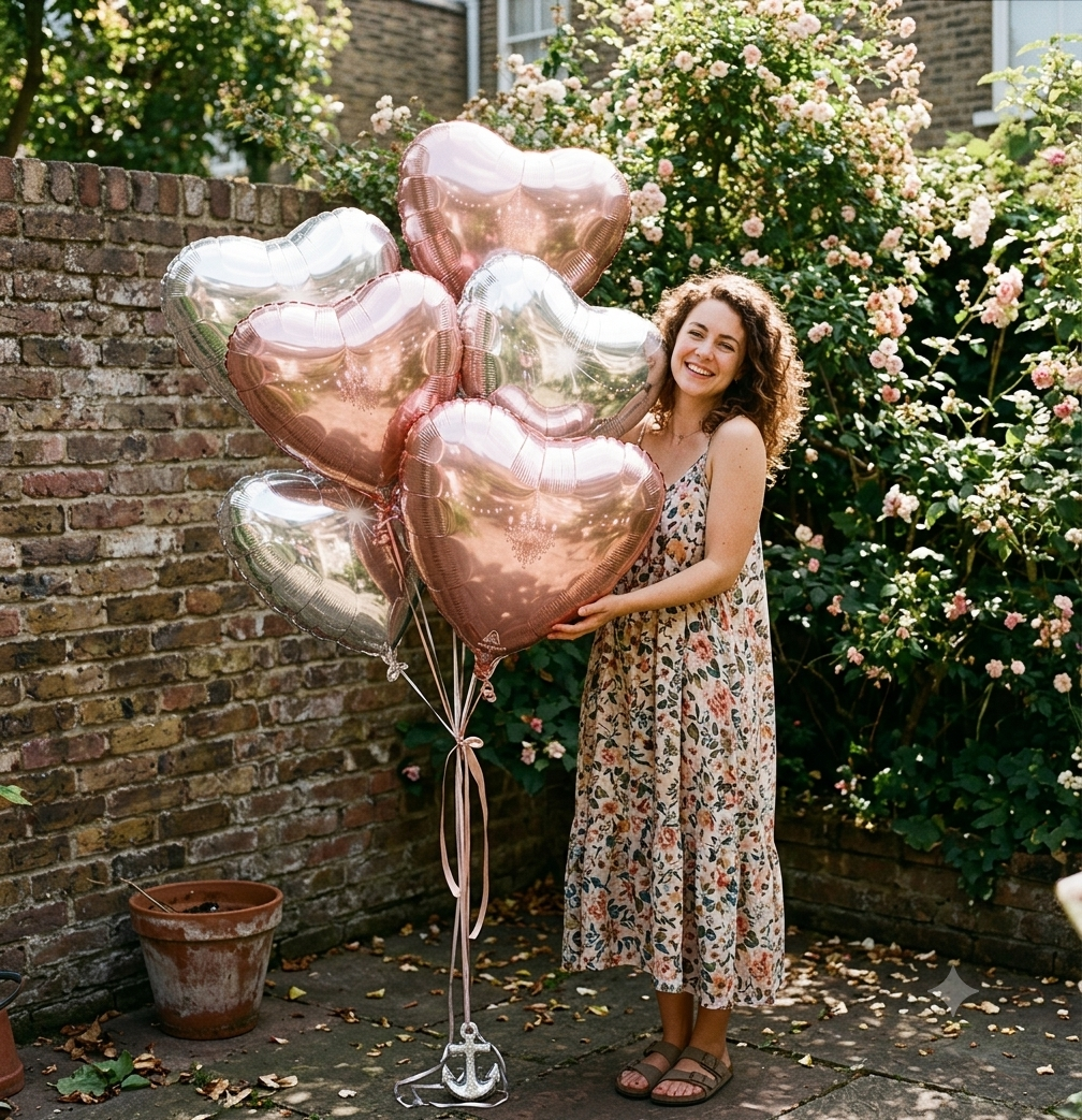 Heart Foil Balloon Bouquet 6-pk