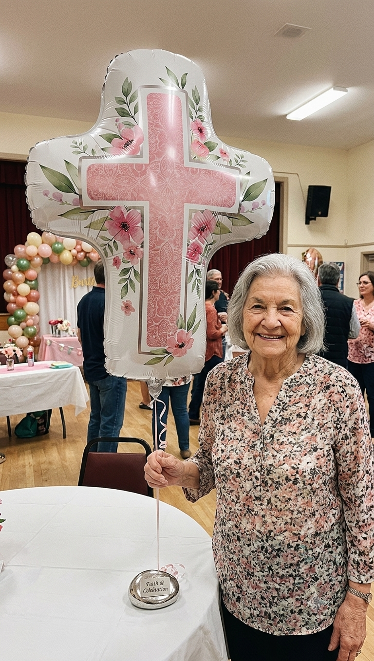 Holy Day Cross Satin Foil Balloon 28-in