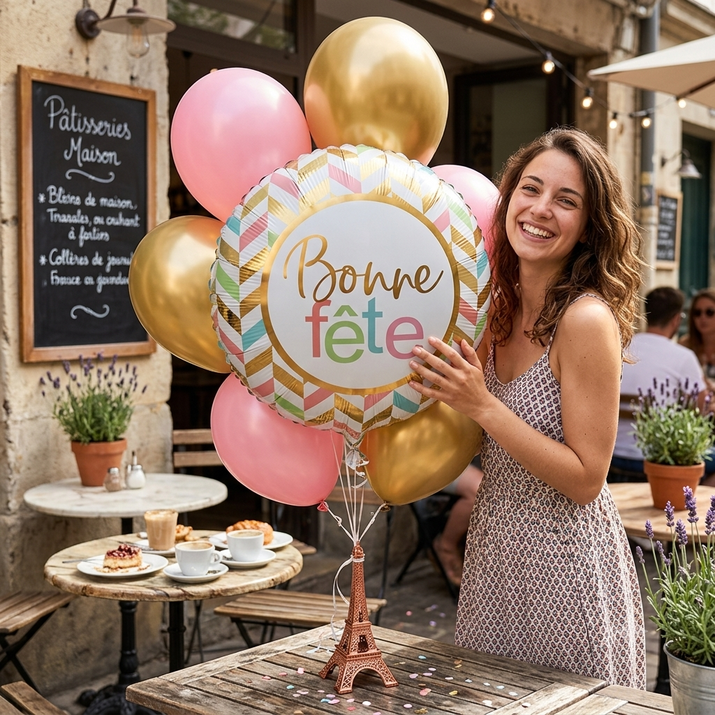 Happy Birthday Pastel Striped Jumbo Balloon Bouquet with Latex Balloons 7-pk